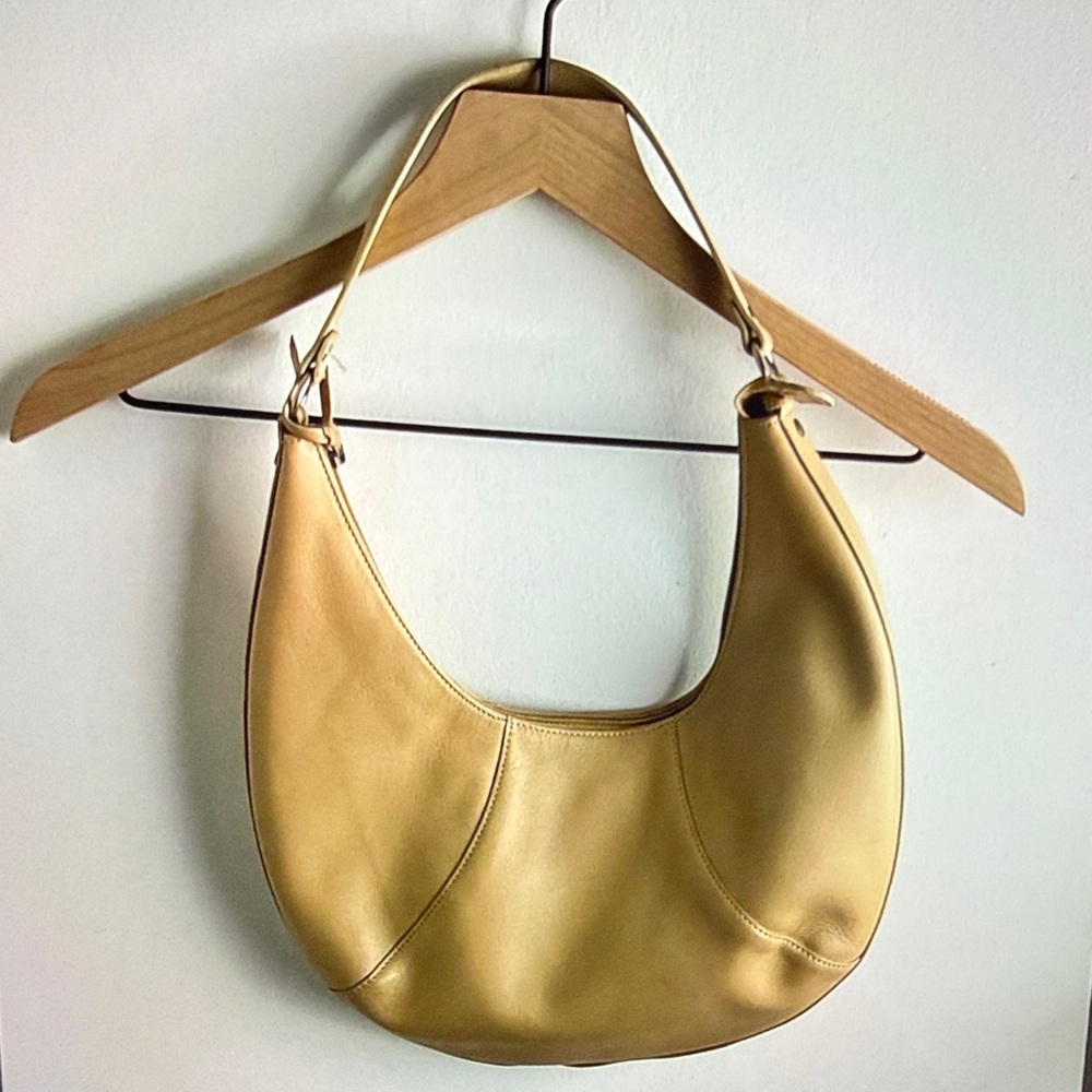 Butter yellow Crescent Shoulder leather purse